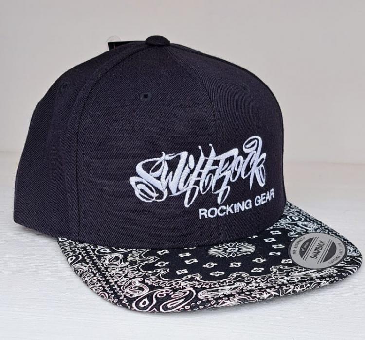 Swift Rock Bandana Snapback Logo Cap Black